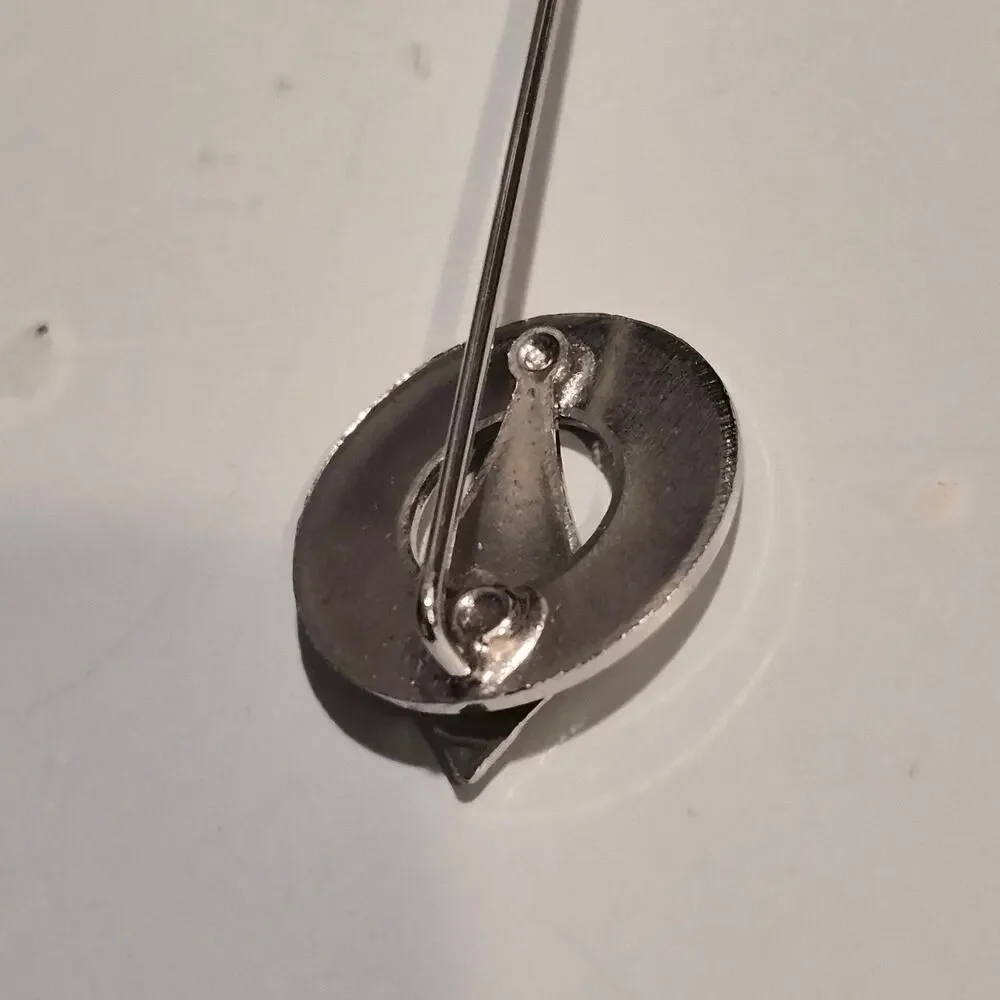 Vintage Silver Geometric Stick Pin Minimalist Lapel Pin Circle Diamond Y2K